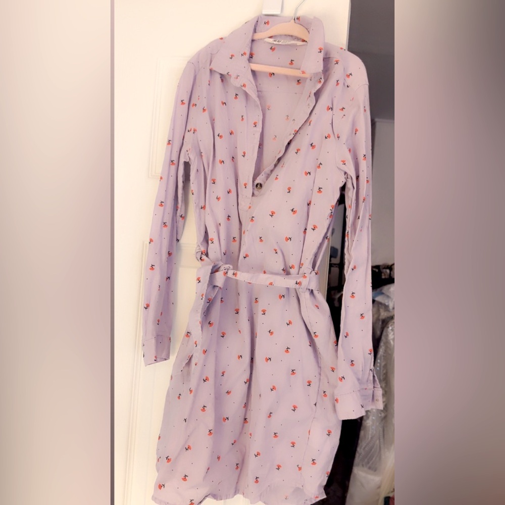 H&M Kids Casual Dress - Lavender with Red Floral